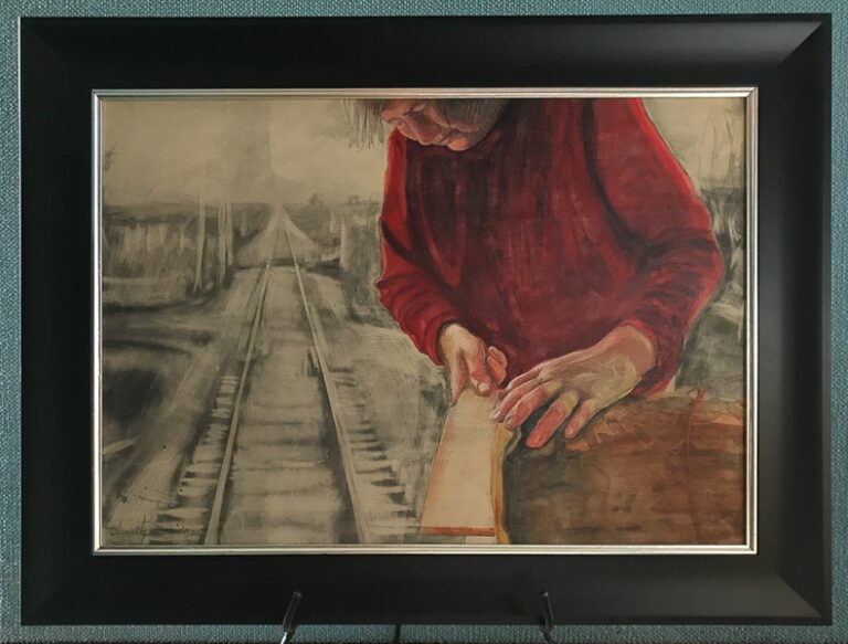 Handle with Care, shown framed