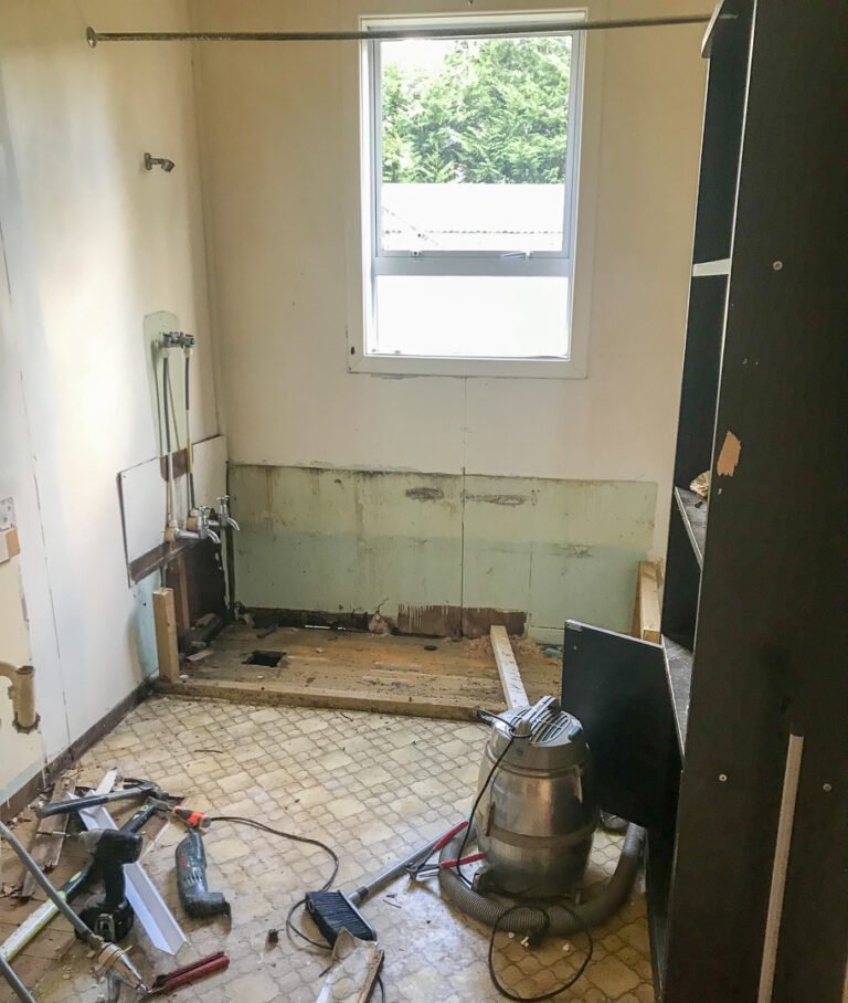 thriving in chaos -Demolition of Bill's bathroom