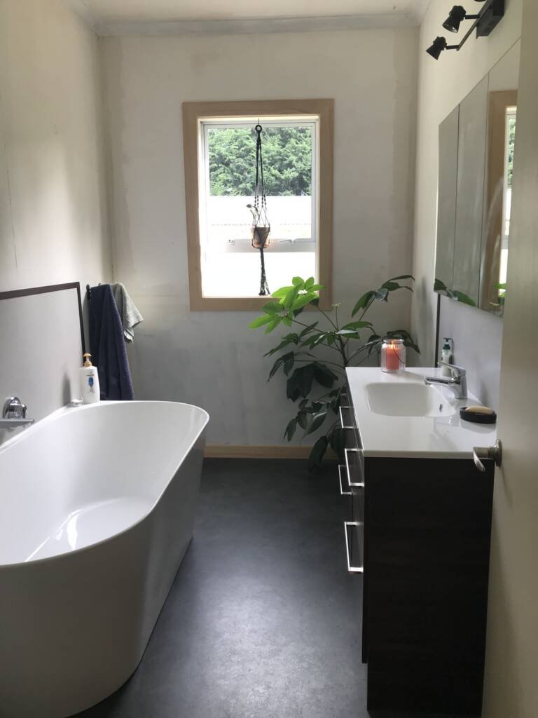 Bill's new bathroom with Freestanding tub