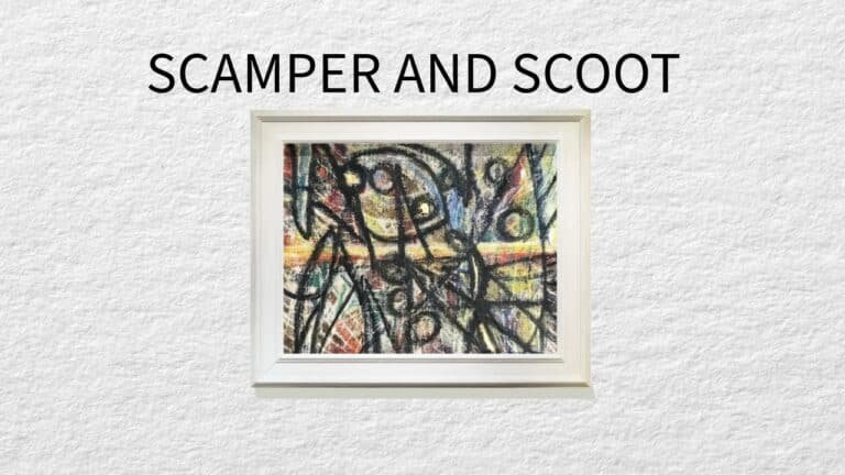 Scamper and Scoot, Abstract Artwork by Beverly Claridge