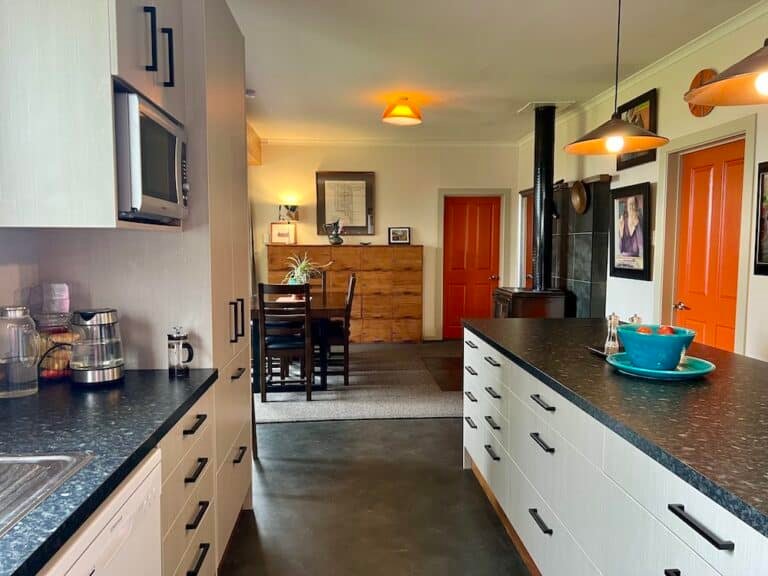 From kitchen to dining area