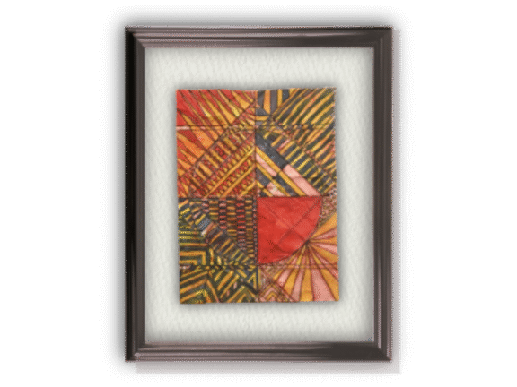 And, Have the Time of Our Lives, Shown virtually framed. Inktense, pigment ink and coloured pencil on pre-treated textural watercolour paper 234 x 310 mm.