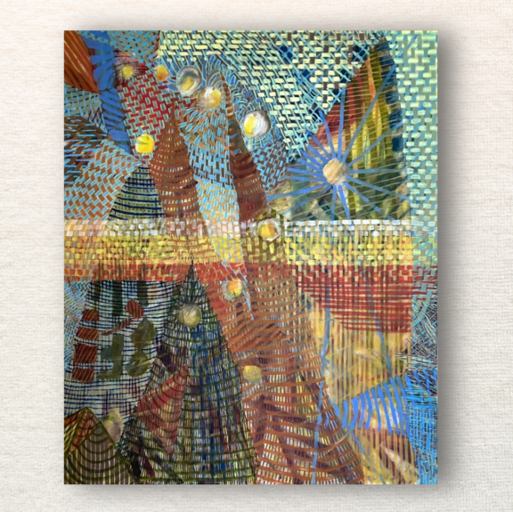 Go Tell It On The Mountain by Beverly Claridge. Oil on canvas, stretched, 1010 x 835 x 20mm