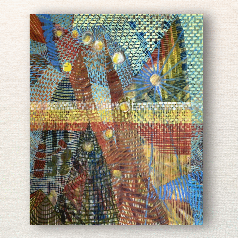 Go Tell It On The Mountain by Beverly Claridge. Oil on canvas, stretched, 1010 x 835 x 20mm