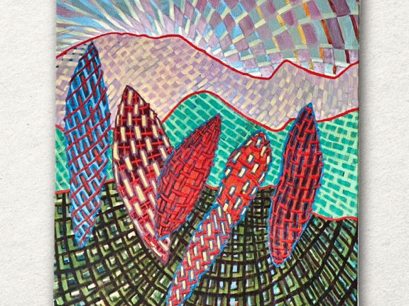 Quickening, by Beverly Claridge. Oil on stretched canvas, 555 x 660 x 20mm